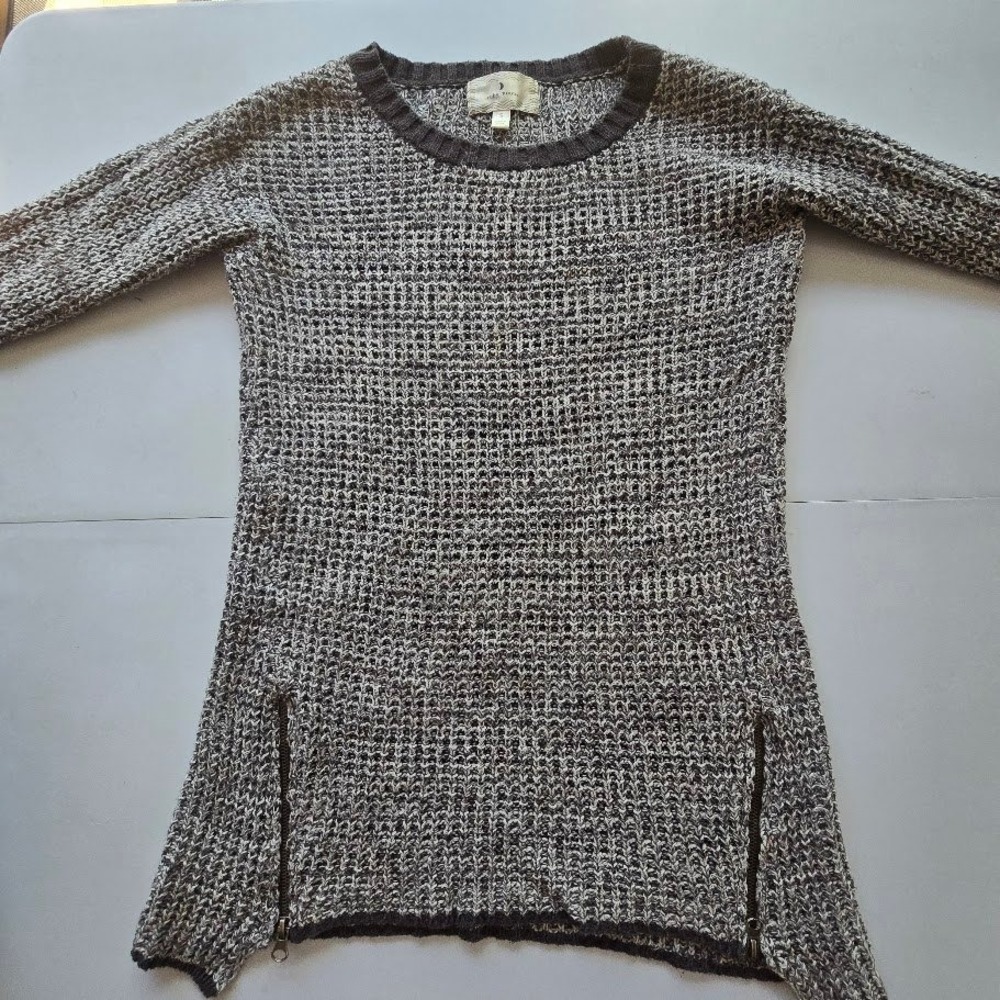 Ruby Moon Gray Marl Tunic Sweater Zip Detail Sharkbite Edge Women S Casual Boho - Picture 7 of 16